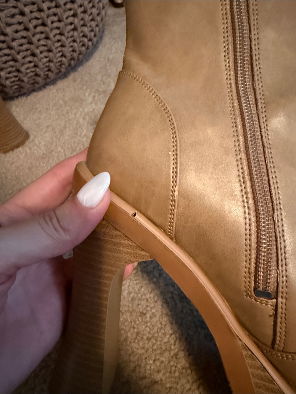 Y2K Chunky Tan Heeled Boots - Picture 8 of 11